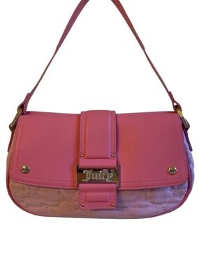 👛 JUICY COUTURE y2 Cute Flap Convertible Purse Pink Lemonade ***